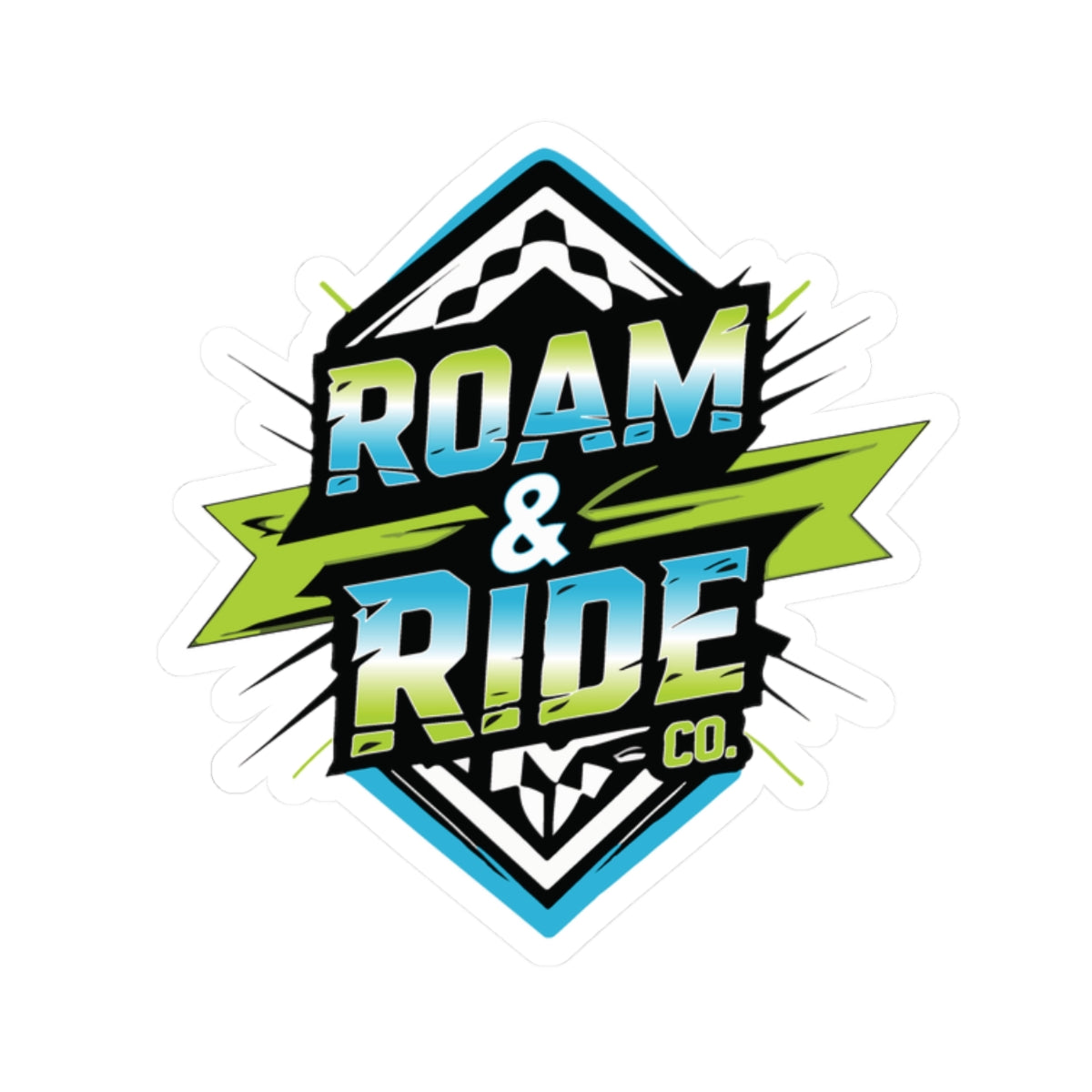 Roam & Ride Co. Blue Green Logo - Stickers