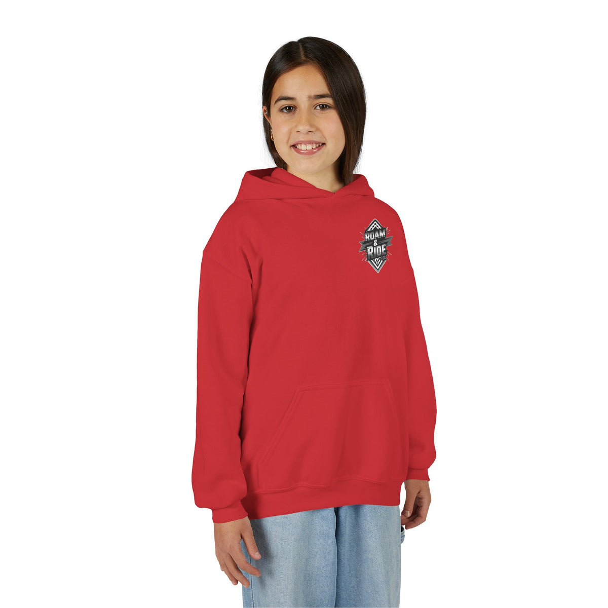 Roam & Ride Co. Grayscale Logo - Youth Hoodie