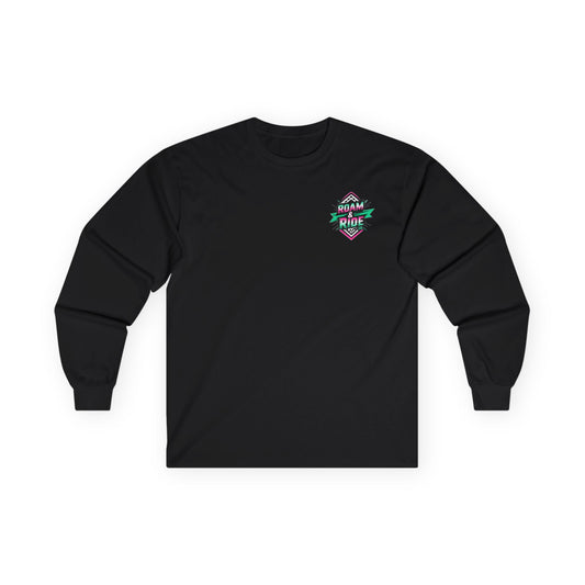 Roam & Ride Co. Teal Pink Logo - Unisex Long Sleeve T-Shirt