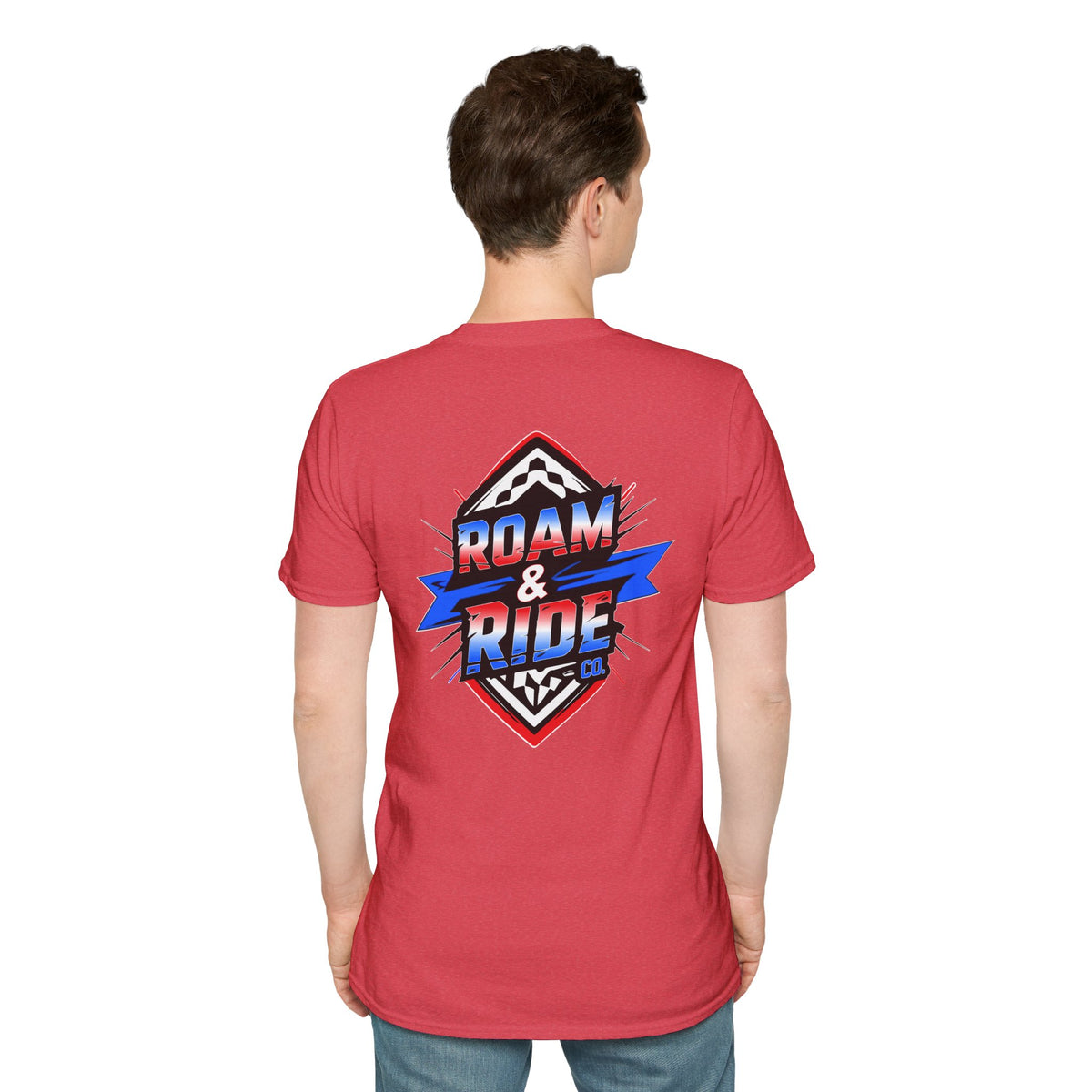 Roam & Ride Co. Red White and Blue Logo - Unisex T-Shirt