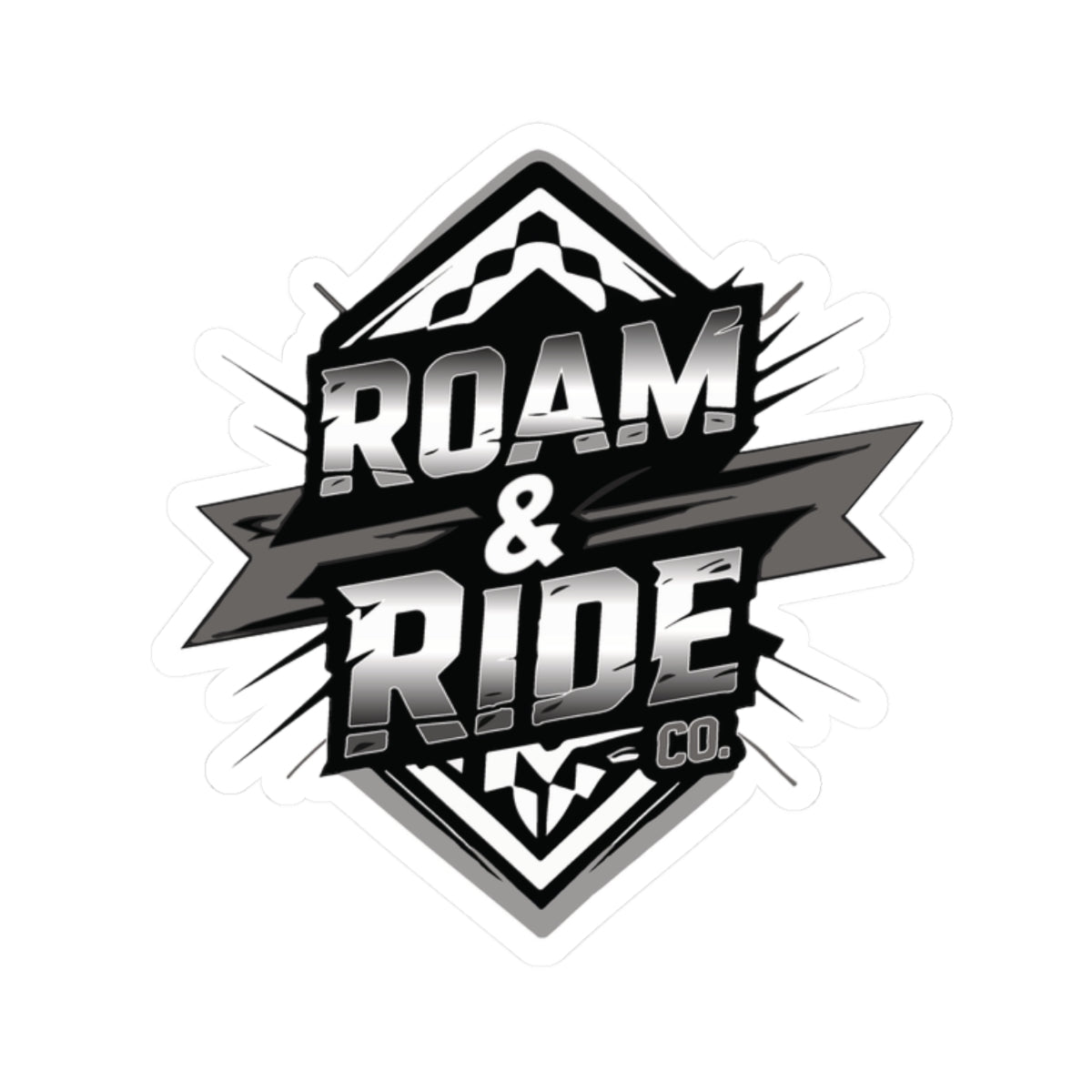 Roam & Ride Co. Grayscale Logo - Stickers