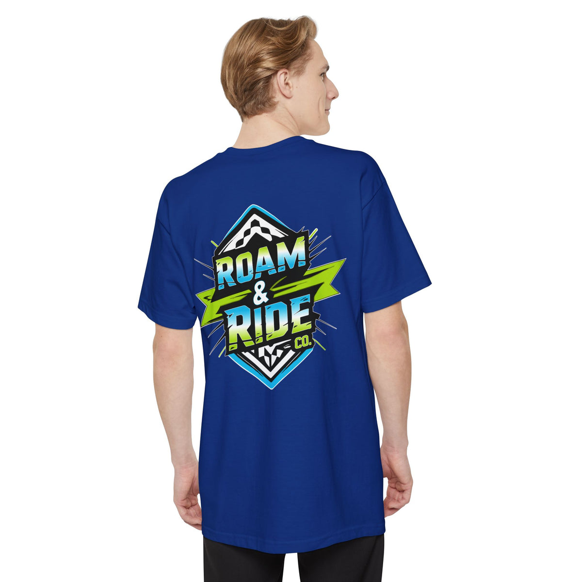 Roam & Ride Co. Blue Green Logo - Big & Tall T-Shirt