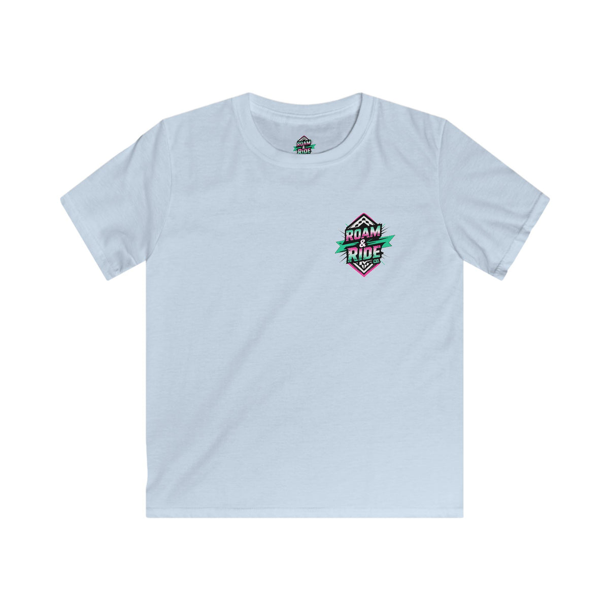 Roam & Ride Co. Teal Pink Logo - Youth T-Shirt