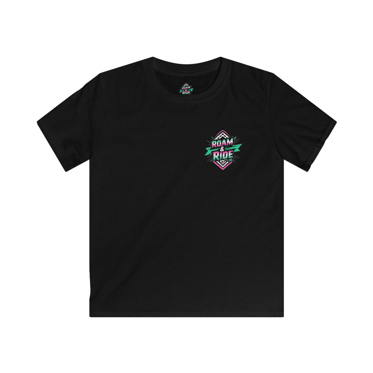 Roam & Ride Co. Teal Pink Logo - Youth T-Shirt