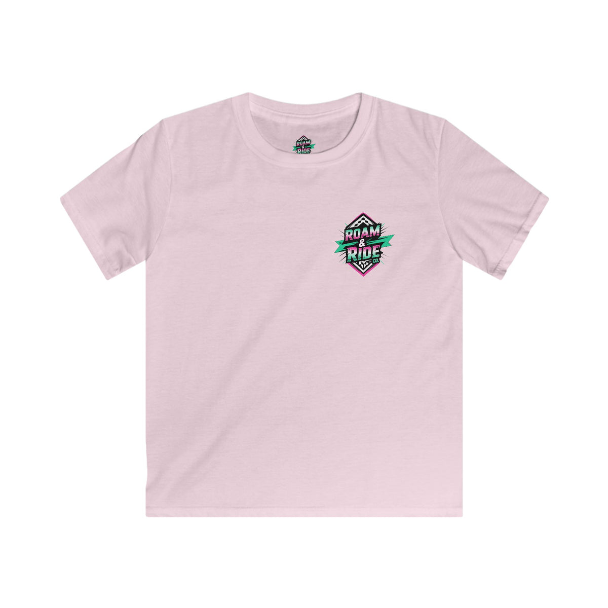 Roam & Ride Co. Teal Pink Logo - Youth T-Shirt