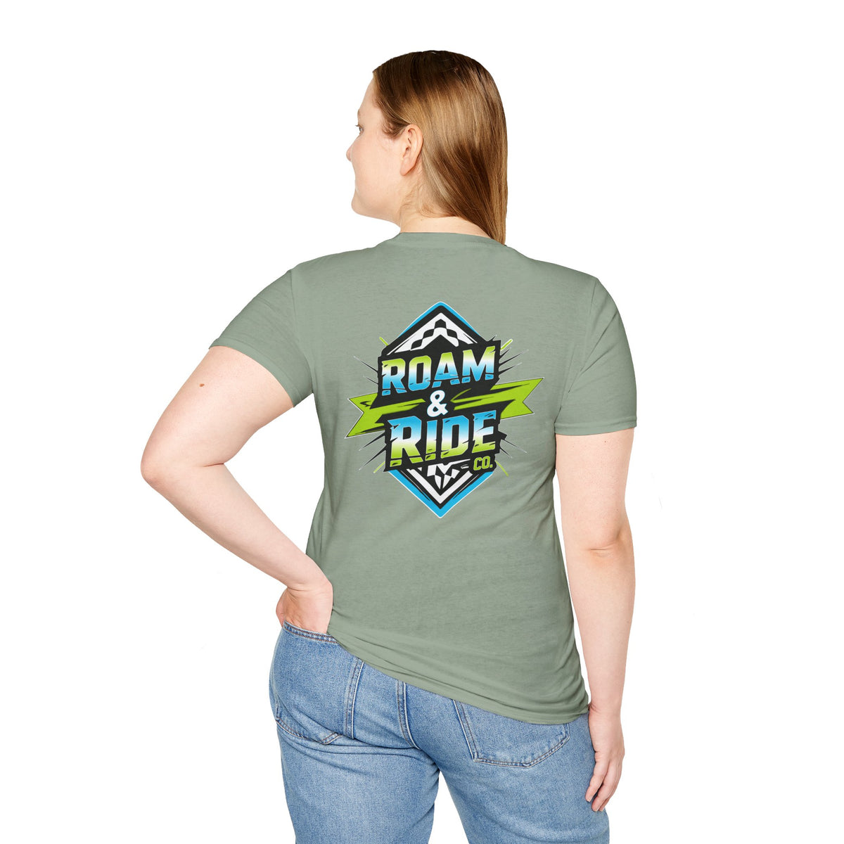 Roam & Ride Co. Blue Green Logo - Unisex T-Shirt