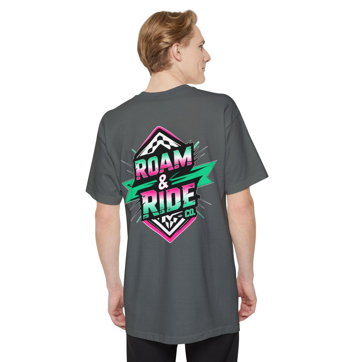 Roam & Ride Co. Teal Pink Logo - Big & Tall T-Shirt
