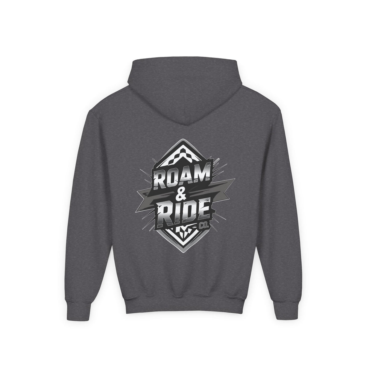 Roam & Ride Co. Grayscale Logo - Youth Hoodie