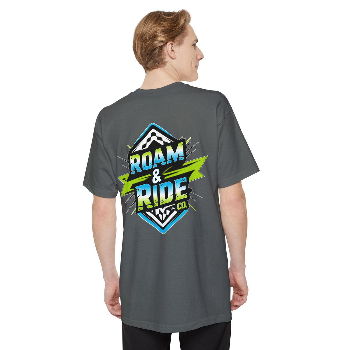 Roam & Ride Co. Blue Green Logo - Big & Tall T-Shirt
