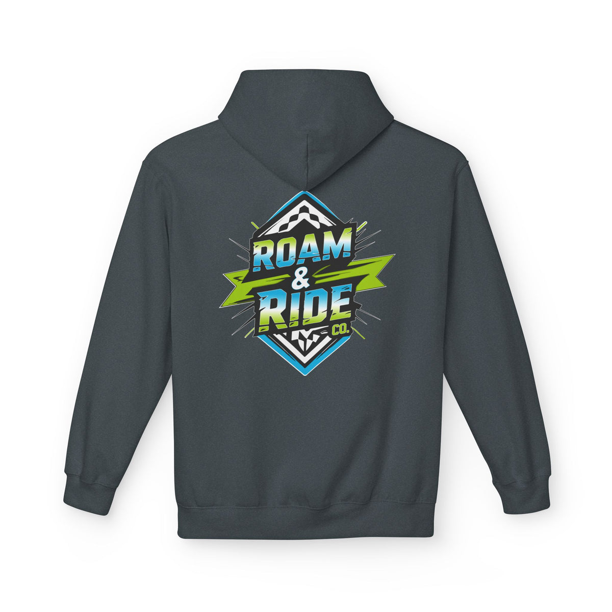 Roam & Ride Co. Blue Green Logo - Unisex Fleece Hoodie