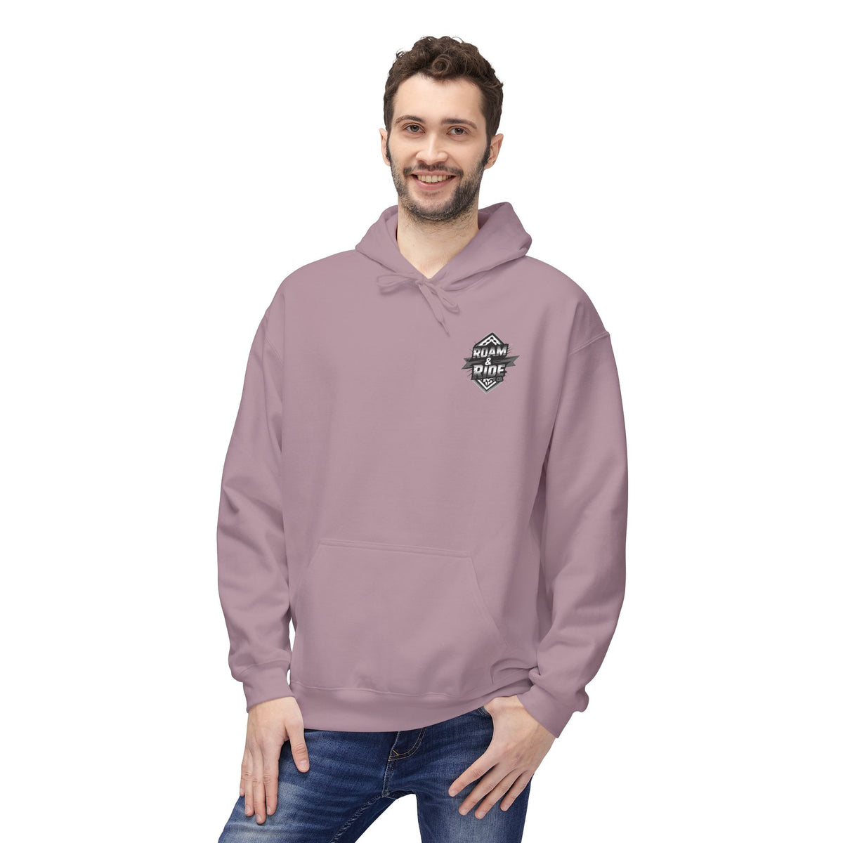 Roam & Ride Co. Grayscale Logo - Unisex Fleece Hoodie