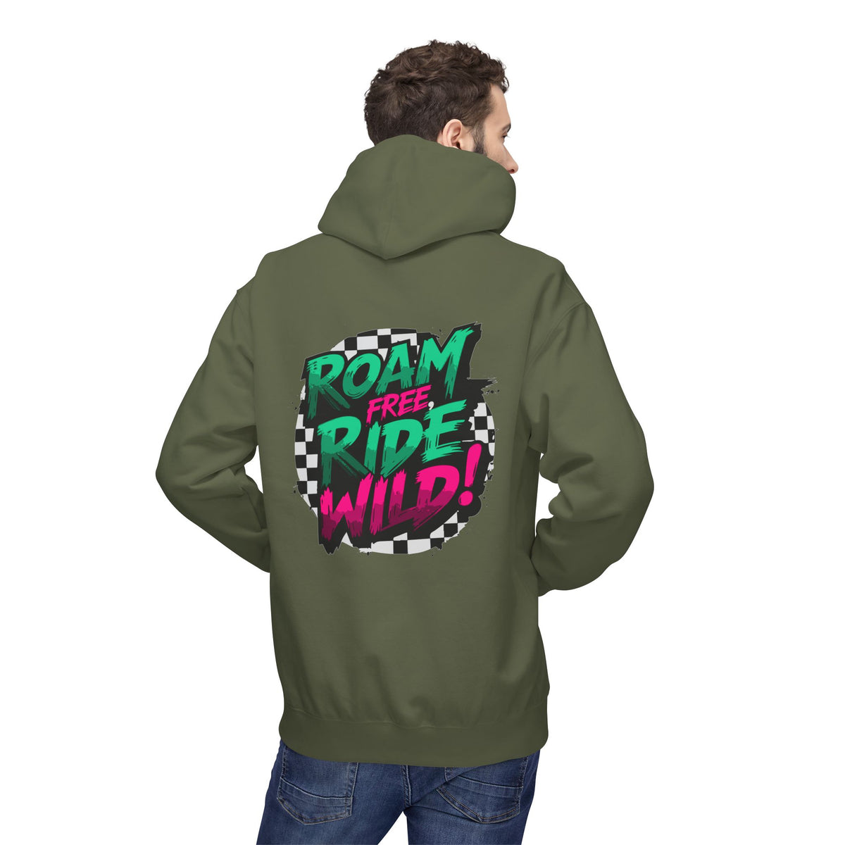Roam Free, Ride Wild Logo - Unisex Fleece Hoodie