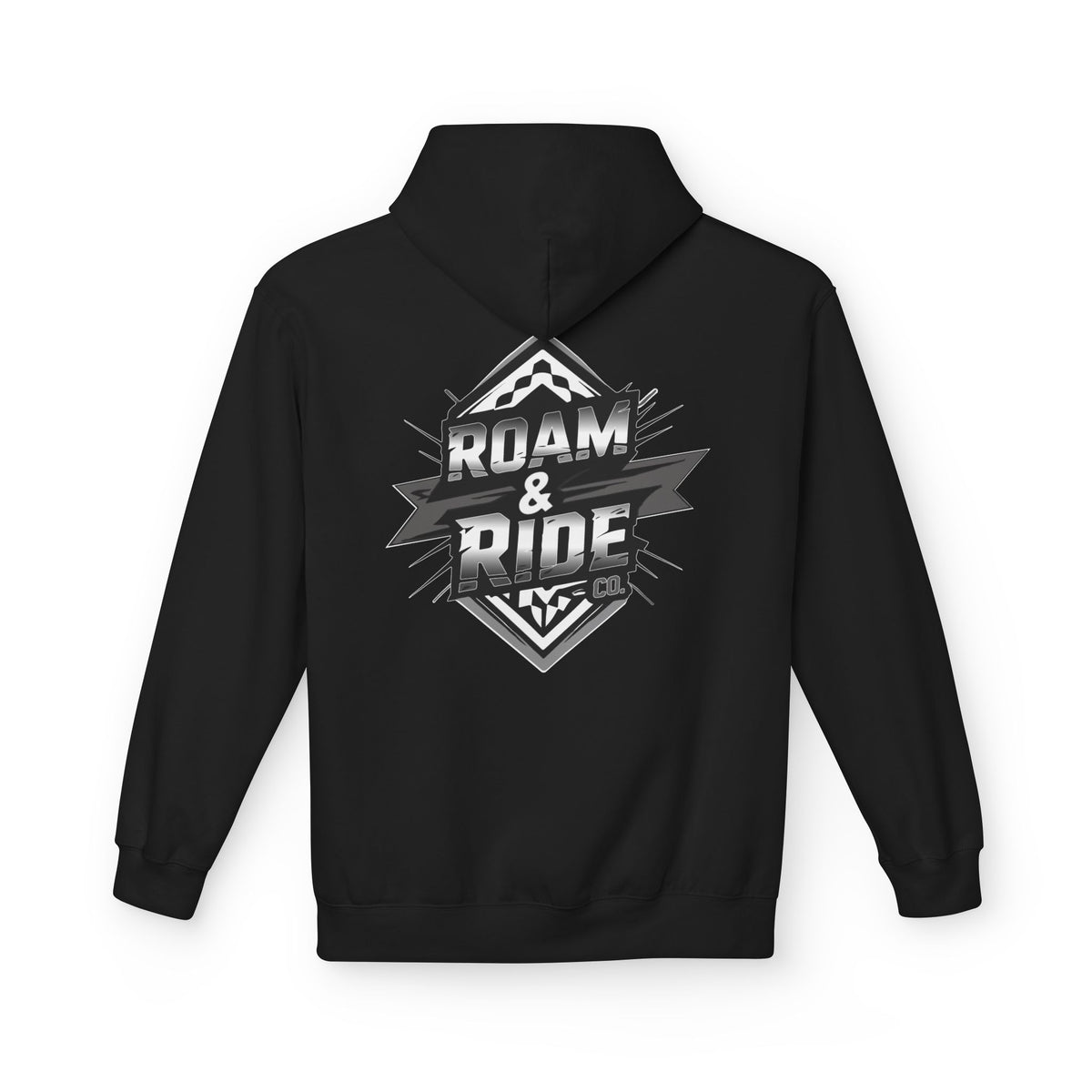 Roam & Ride Co. Grayscale Logo - Unisex Fleece Hoodie