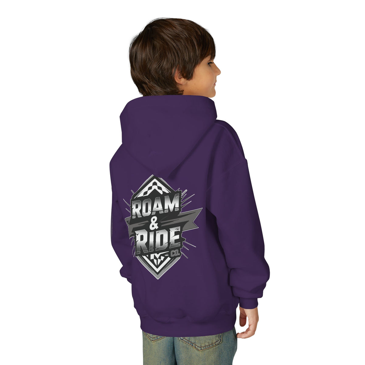 Roam & Ride Co. Grayscale Logo - Youth Hoodie