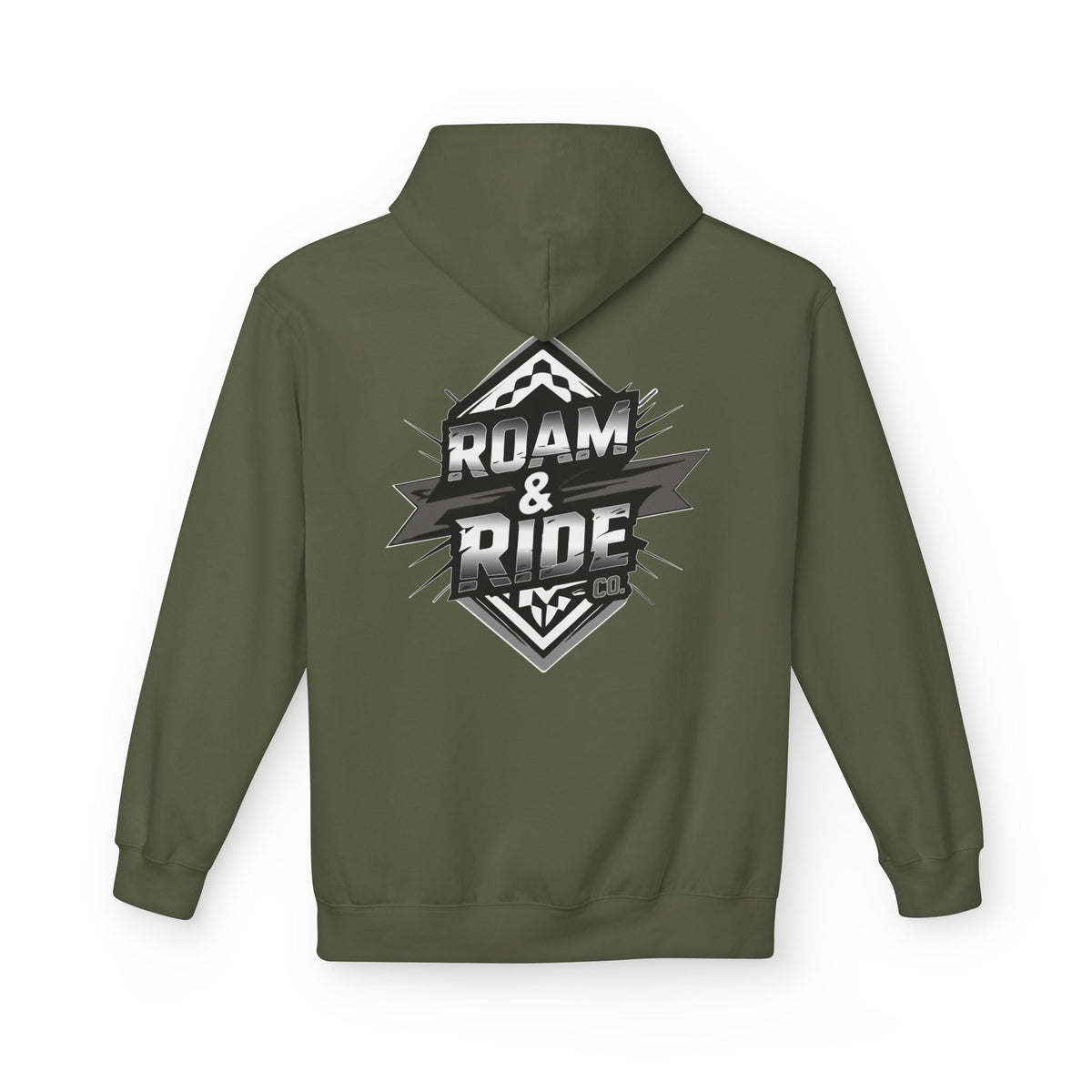 Roam & Ride Co. Grayscale Logo - Unisex Fleece Hoodie