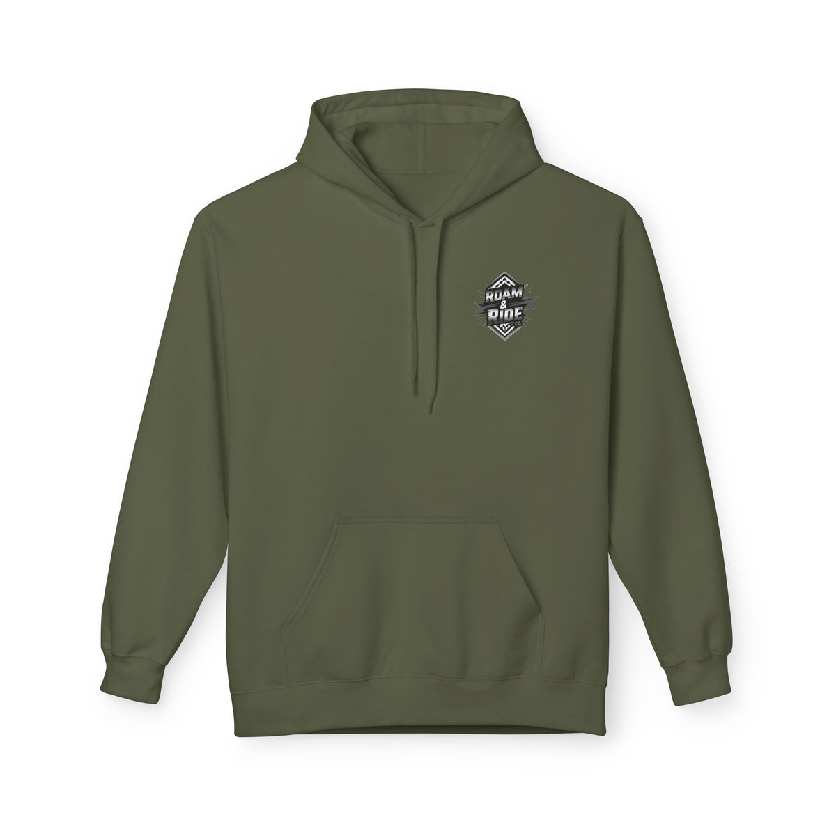 Roam & Ride Co. Grayscale Logo - Unisex Fleece Hoodie
