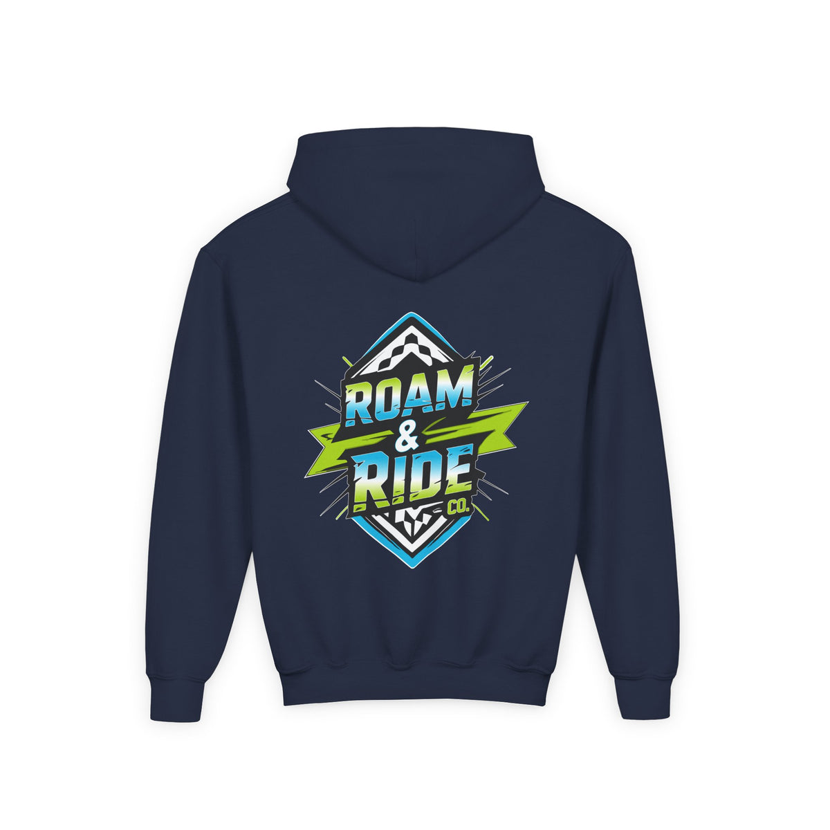 Roam & Ride Co. Blue Green Logo - Youth Hoodie