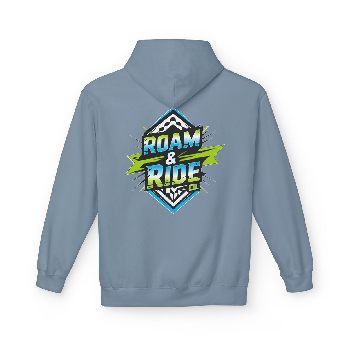 Roam & Ride Co. Blue Green Logo - Unisex Fleece Hoodie