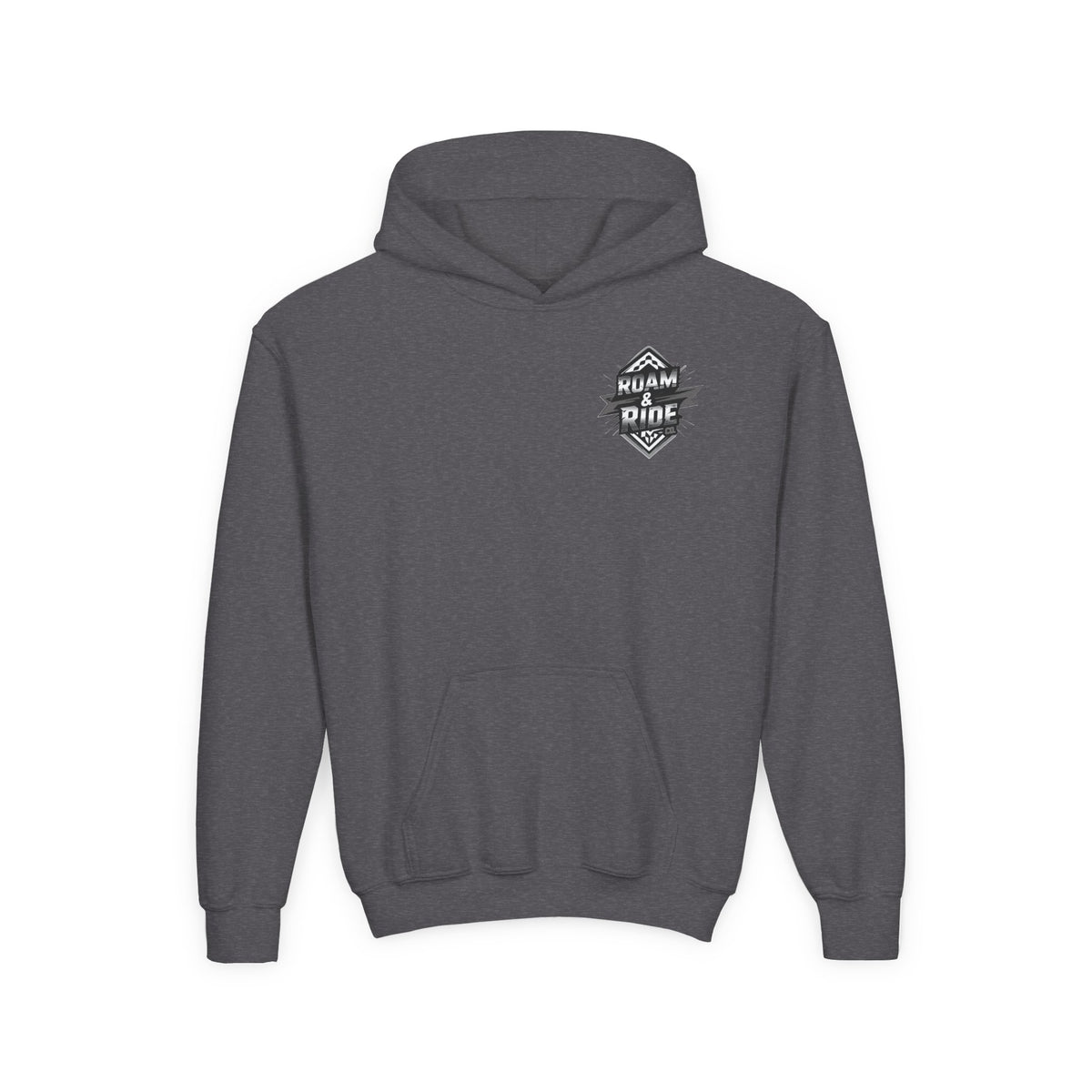 Roam & Ride Co. Grayscale Logo - Youth Hoodie