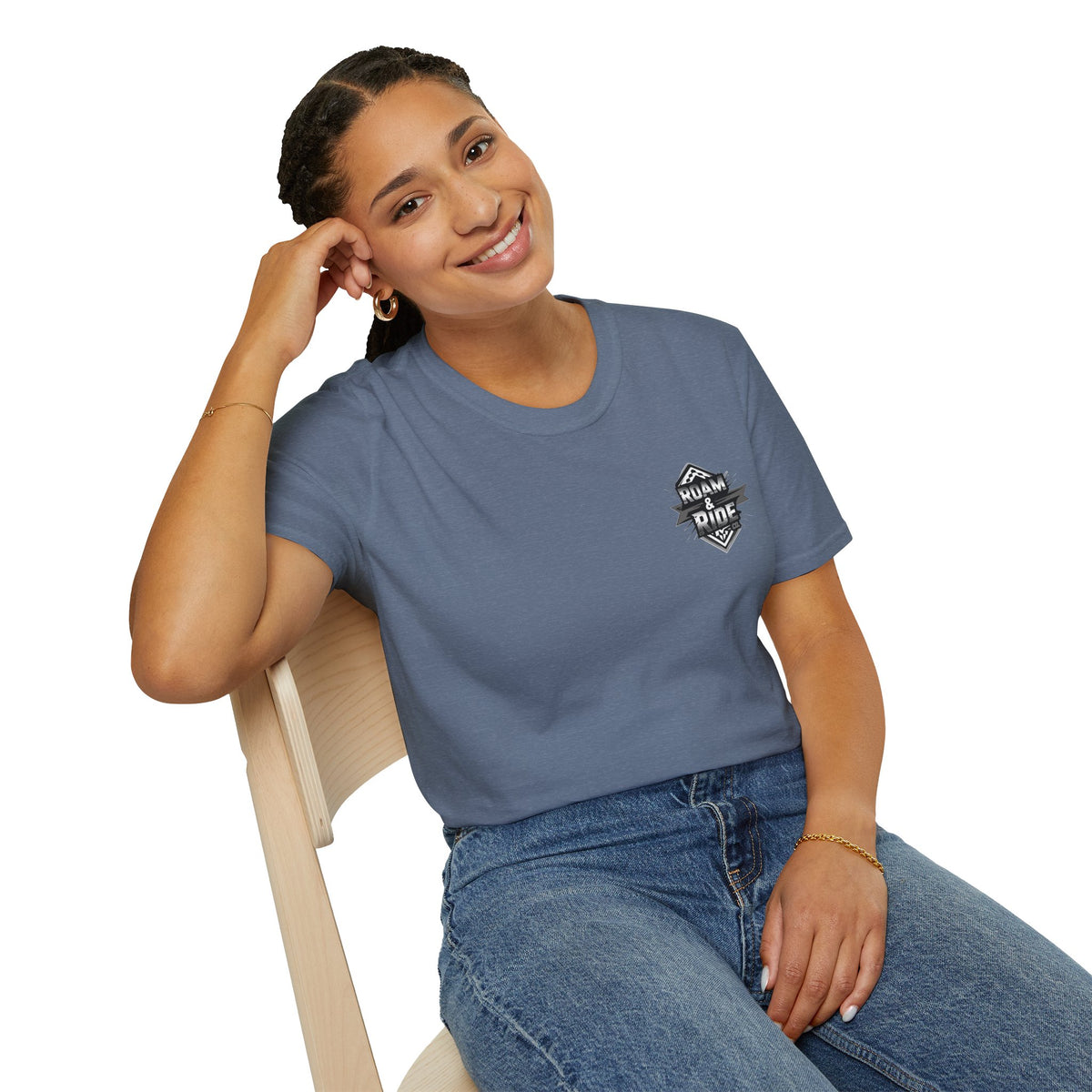 Roam & Ride Co. Grayscale Logo - Unisex T-Shirt