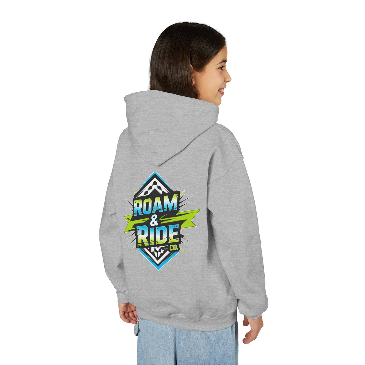 Roam & Ride Co. Blue Green Logo - Youth Hoodie