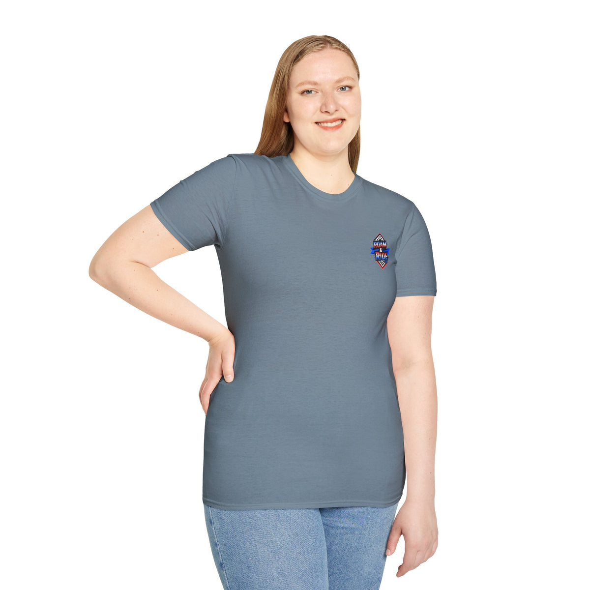 Roam & Ride Co. Red White and Blue Logo - Unisex T-Shirt
