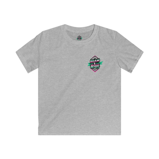 Roam & Ride Co. Teal Pink Logo - Youth T-Shirt