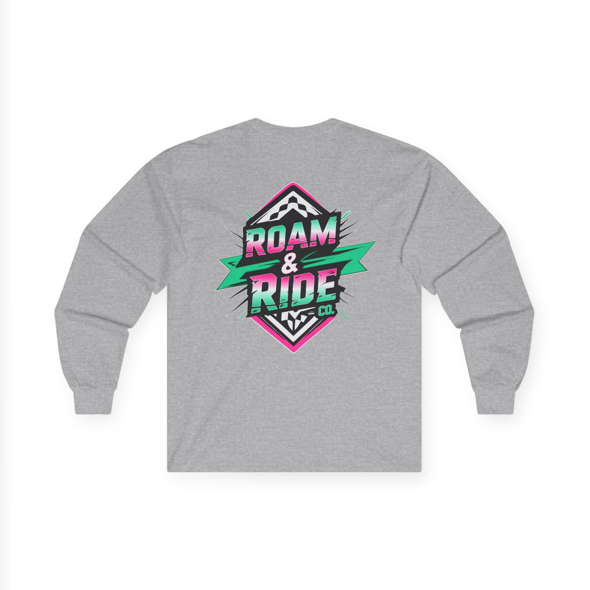 Roam & Ride Co. Teal Pink Logo - Unisex Long Sleeve T-Shirt