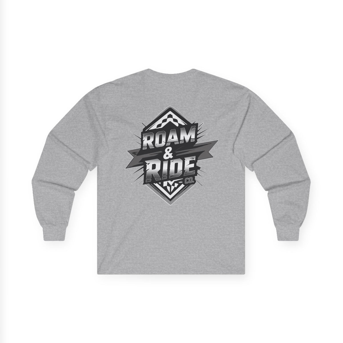 Roam & Ride Co. Grayscale Logo - Unisex Long Sleeve T-Shirt