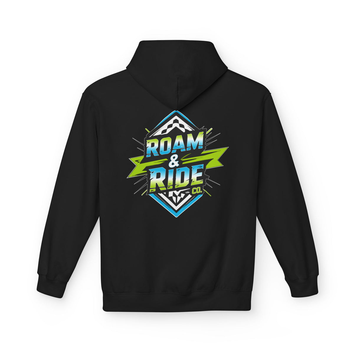 Roam & Ride Co. Blue Green Logo - Unisex Fleece Hoodie