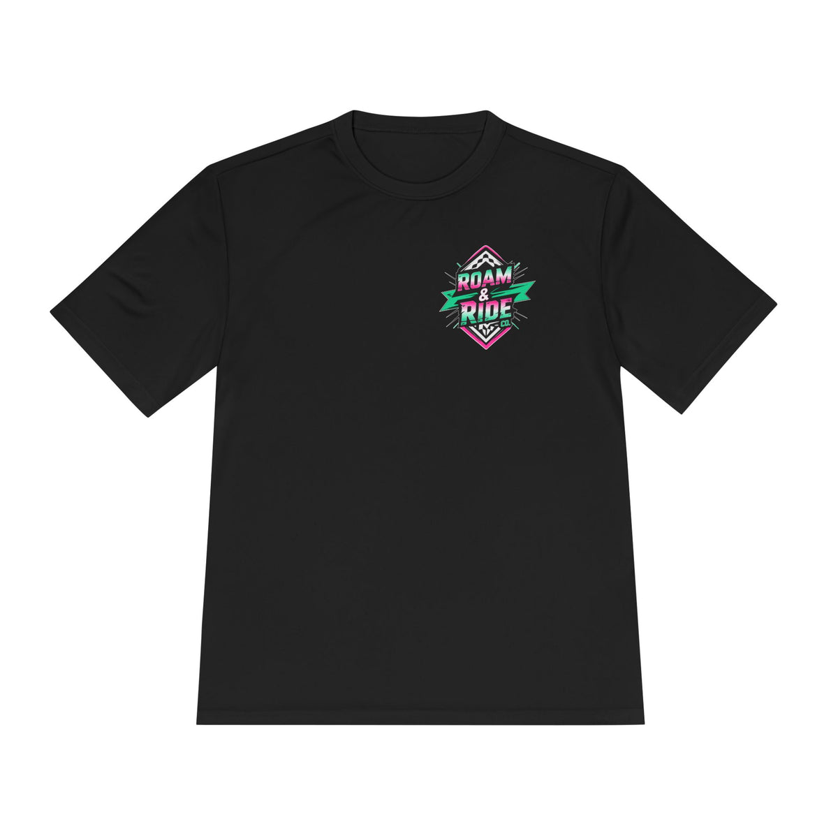 Roam Free, Ride Wild Logo - Unisex Moisture Wicking T-Shirt
