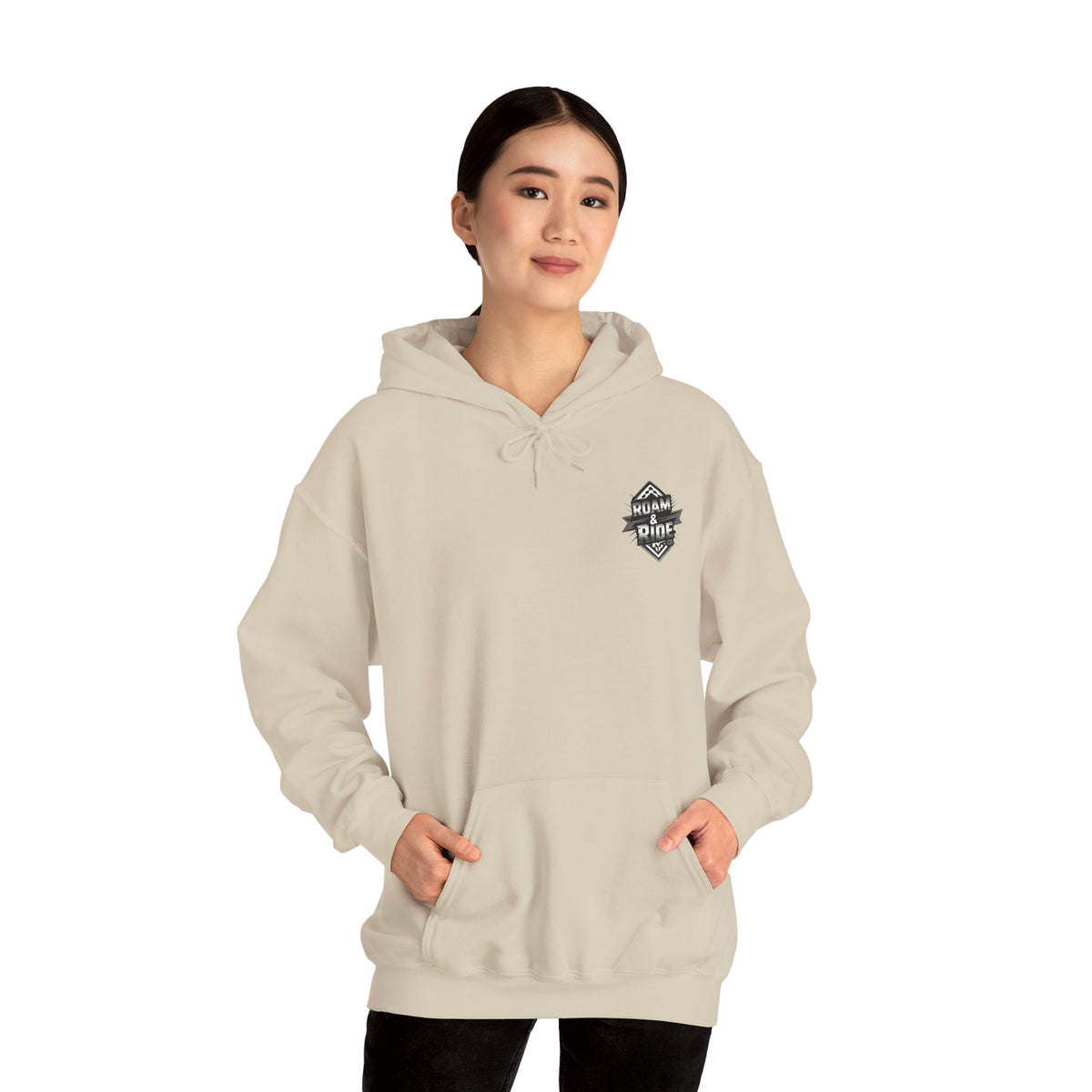 Roam & Ride Co. Grayscale Logo - Unisex Heavy Blend Hoodie