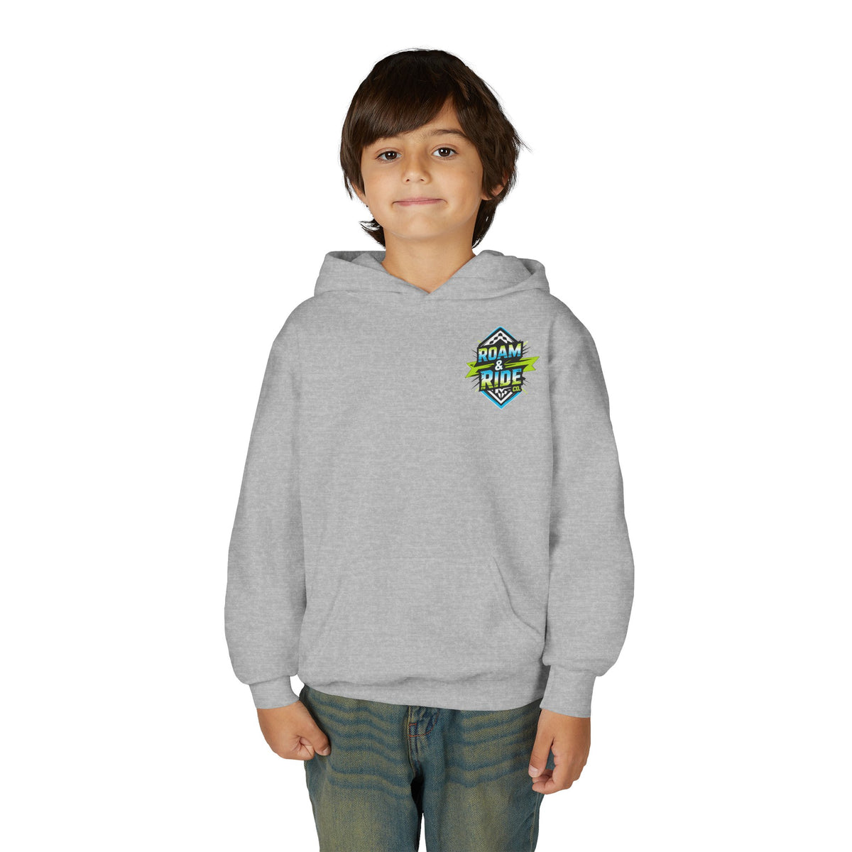 Roam & Ride Co. Blue Green Logo - Youth Hoodie