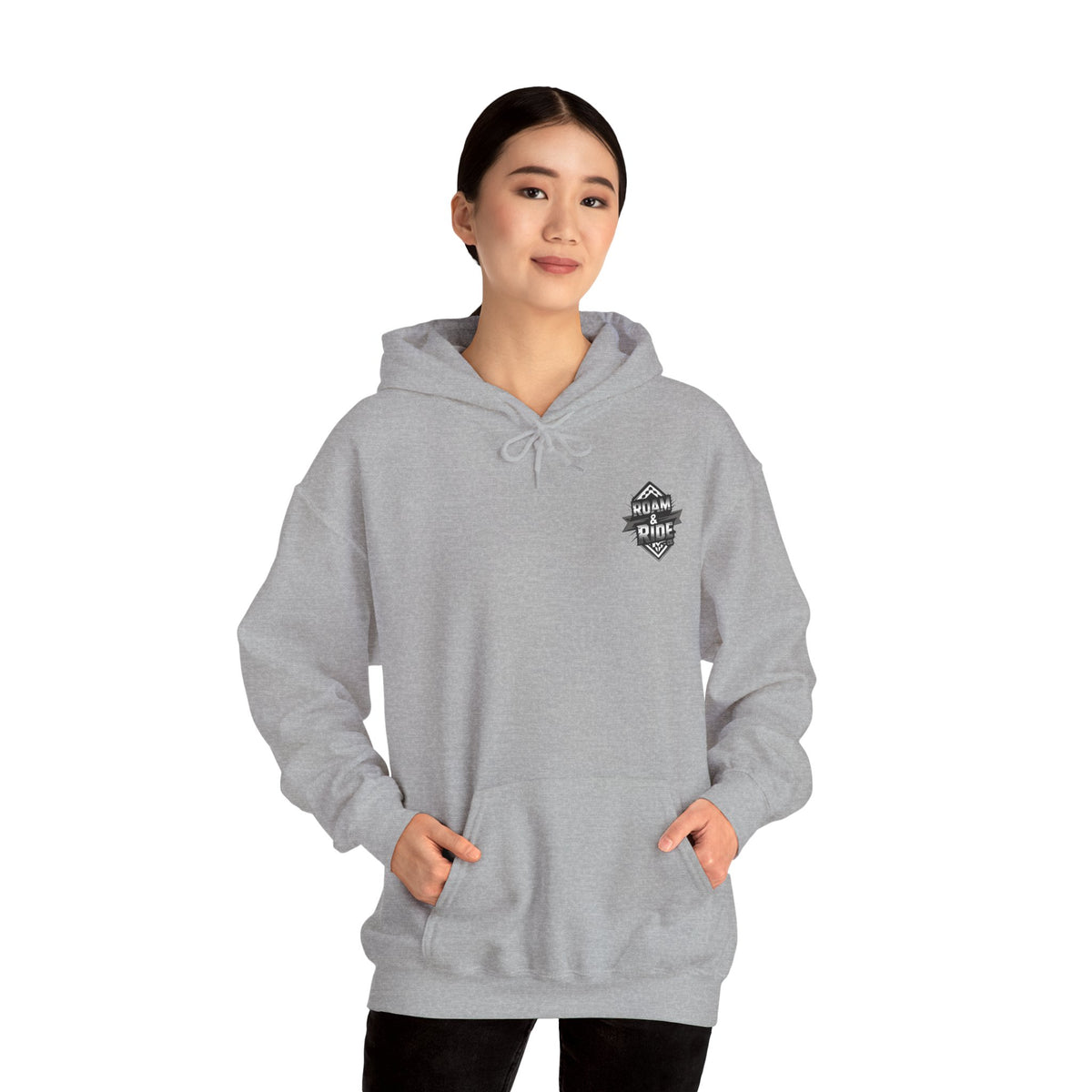 Roam & Ride Co. Grayscale Logo - Unisex Heavy Blend Hoodie