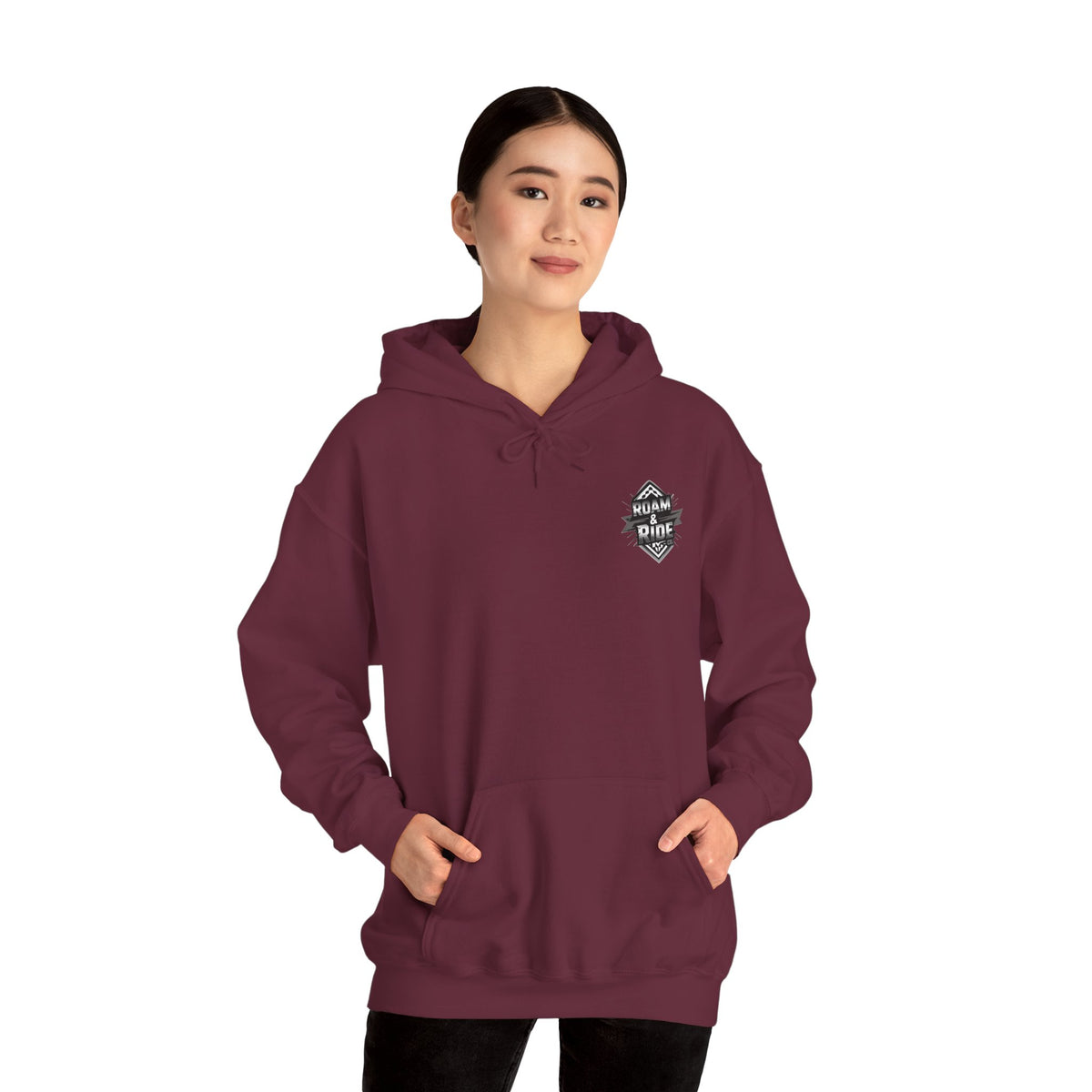 Roam & Ride Co. Grayscale Logo - Unisex Heavy Blend Hoodie