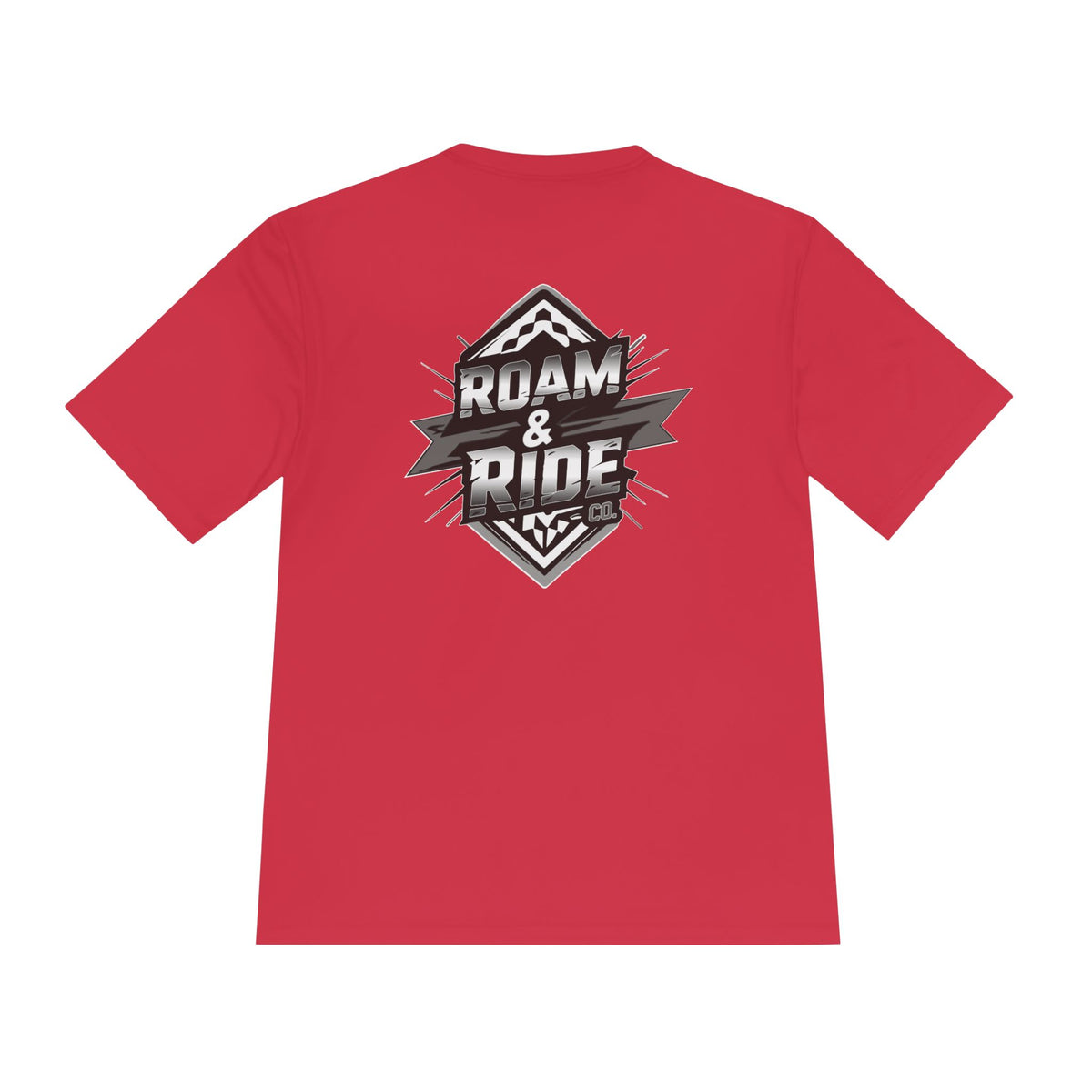 Roam & Ride Co. Grayscale Logo - Unisex Moisture Wicking T-Shirt