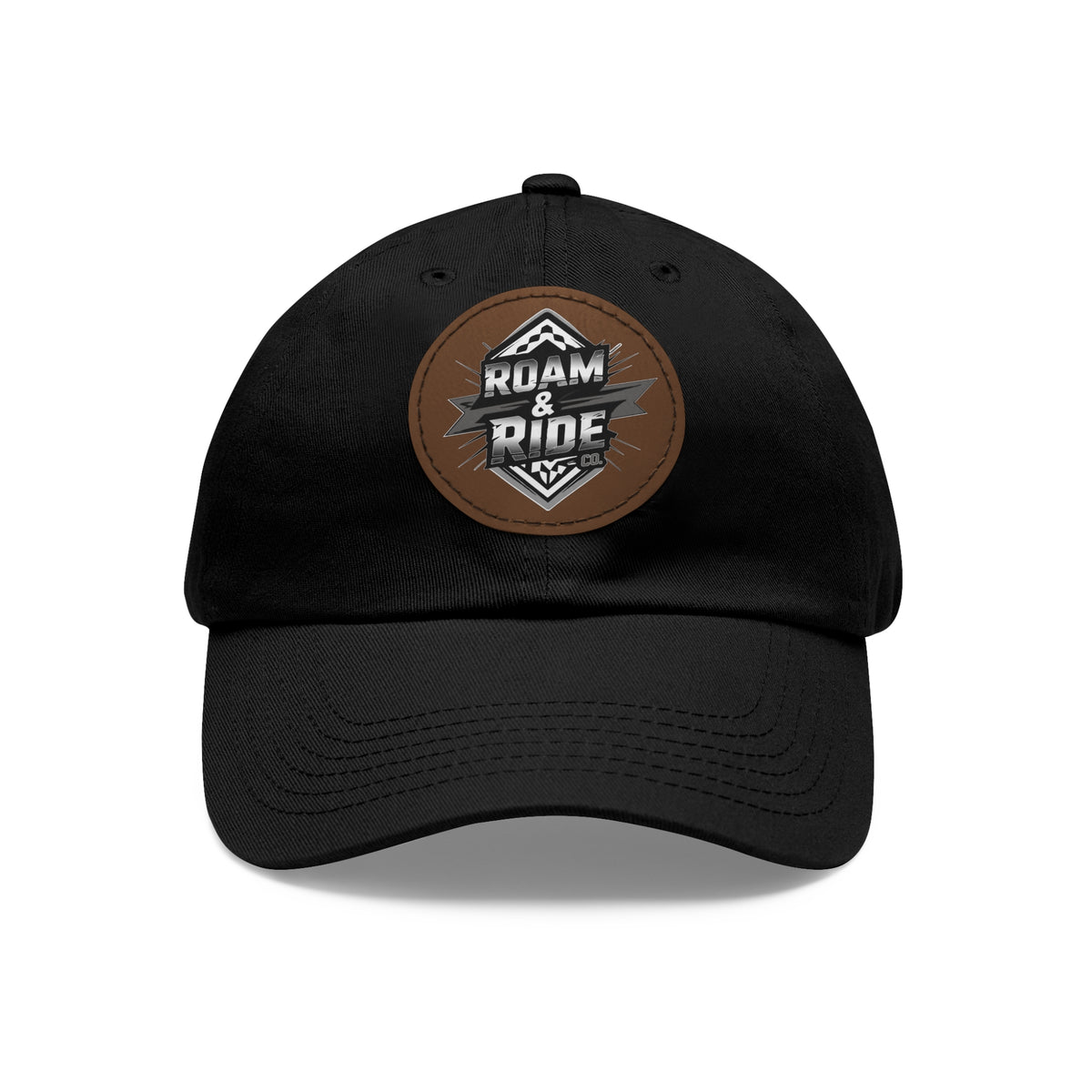 Roam & Ride Co. Grayscale Logo - Leather Patch Hat