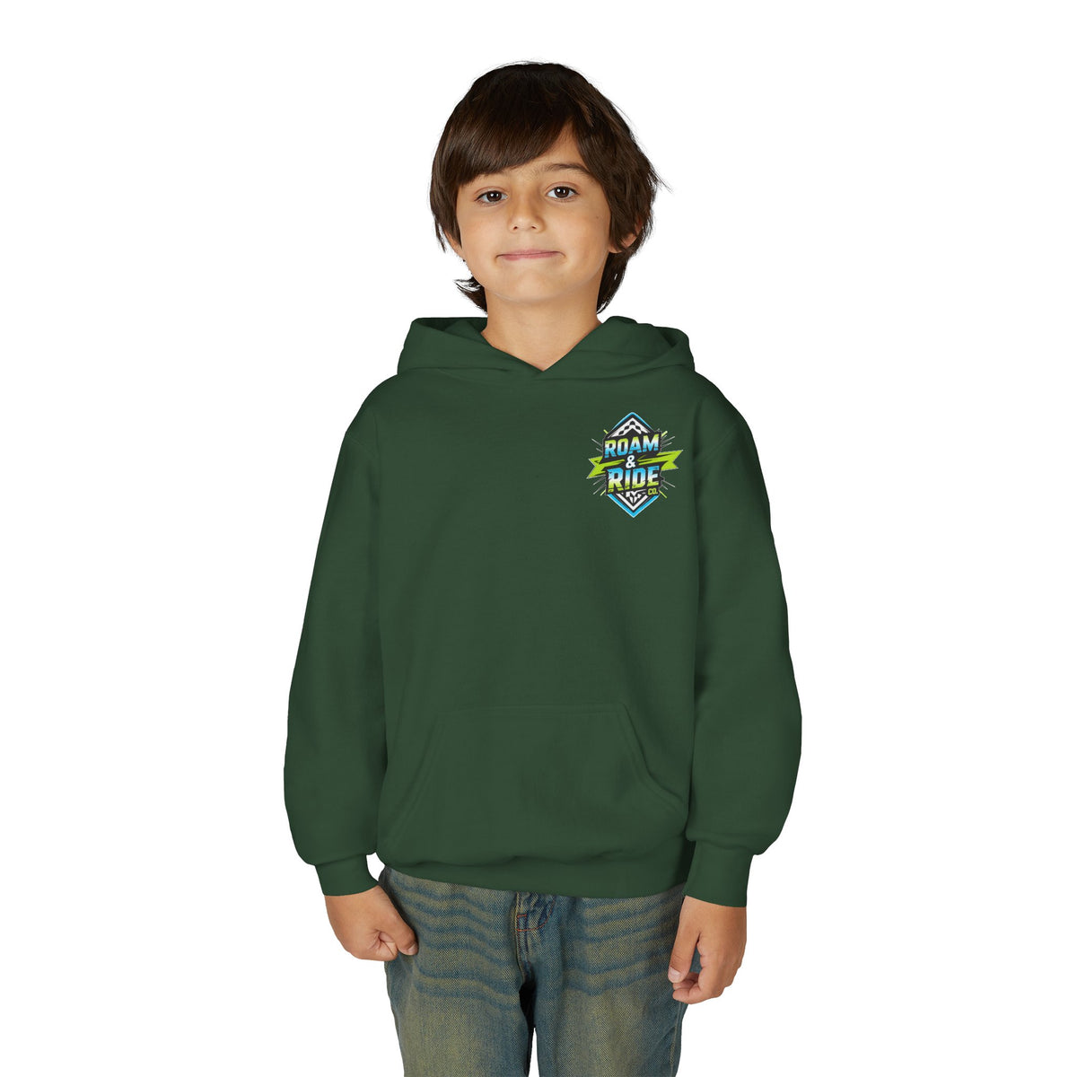 Roam & Ride Co. Blue Green Logo - Youth Hoodie