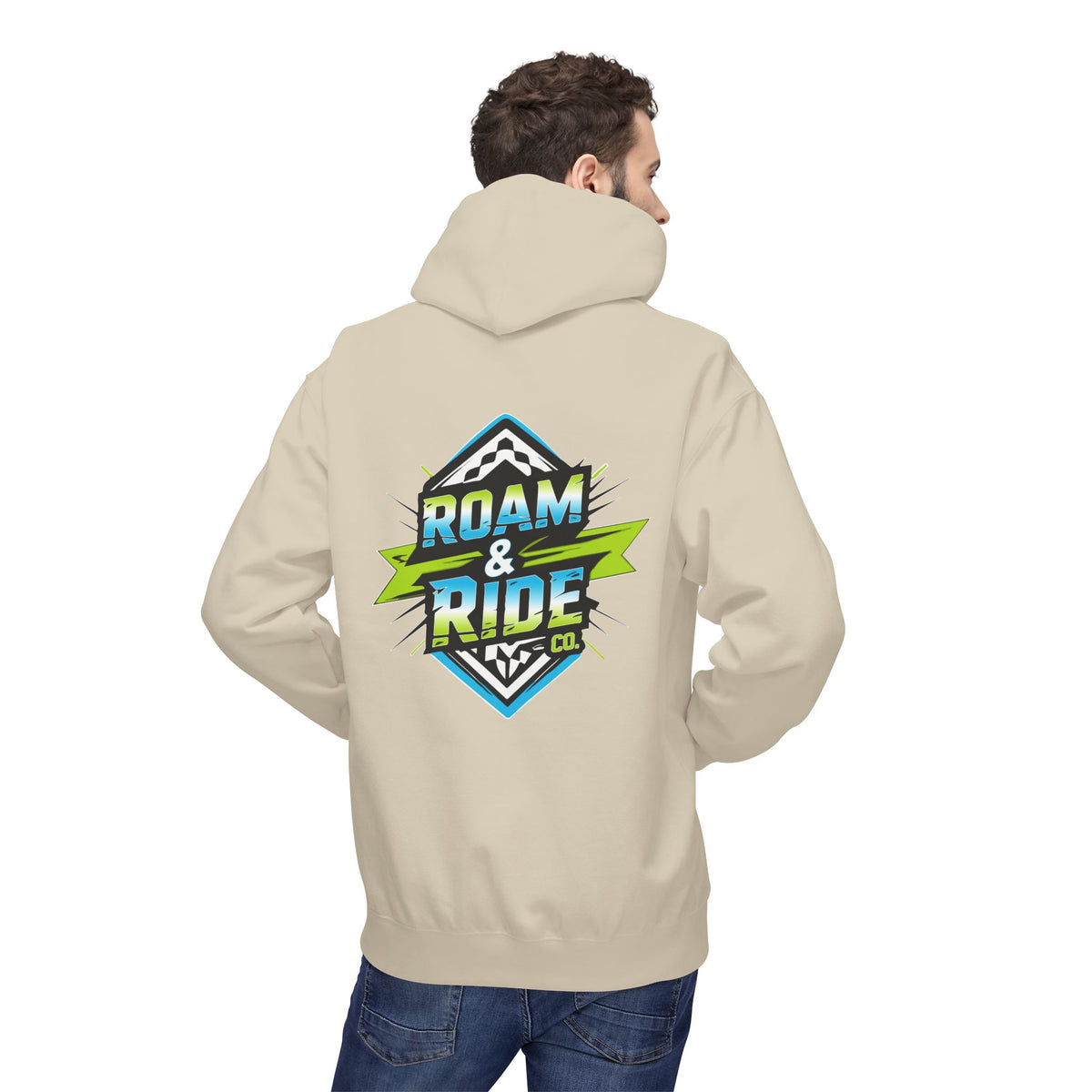 Roam & Ride Co. Blue Green Logo - Unisex Fleece Hoodie