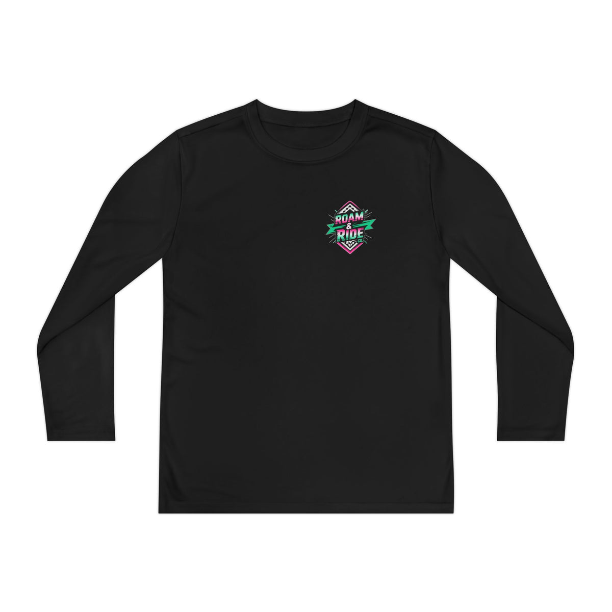 Roam & Ride Co. Teal Pink Logo - Youth Long Sleeve T-Shirt