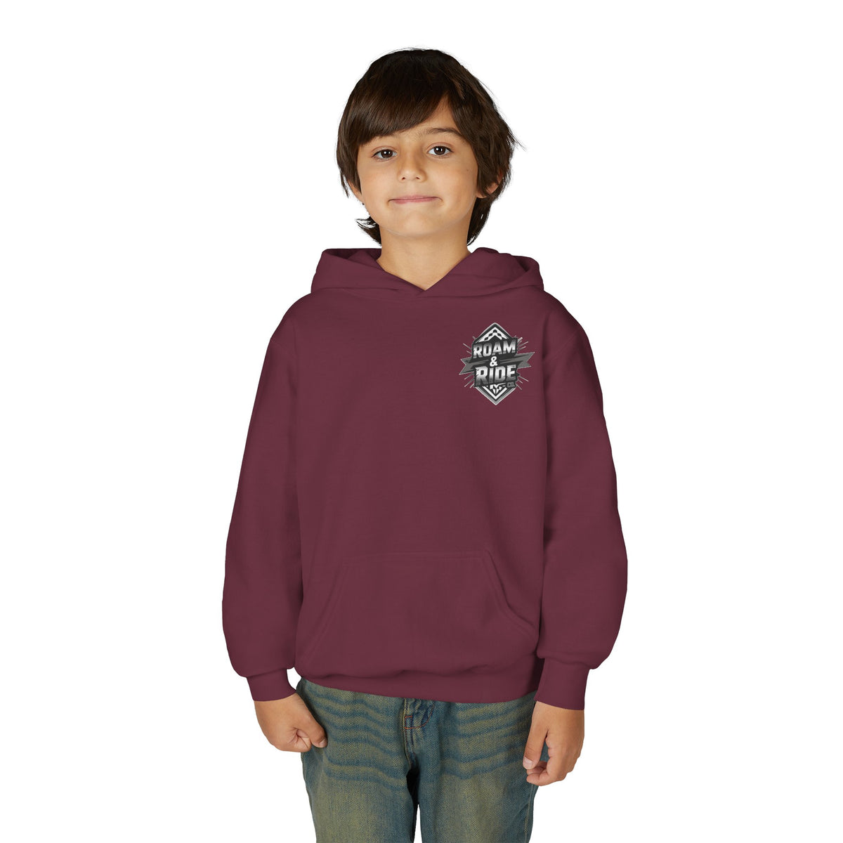 Roam & Ride Co. Grayscale Logo - Youth Hoodie