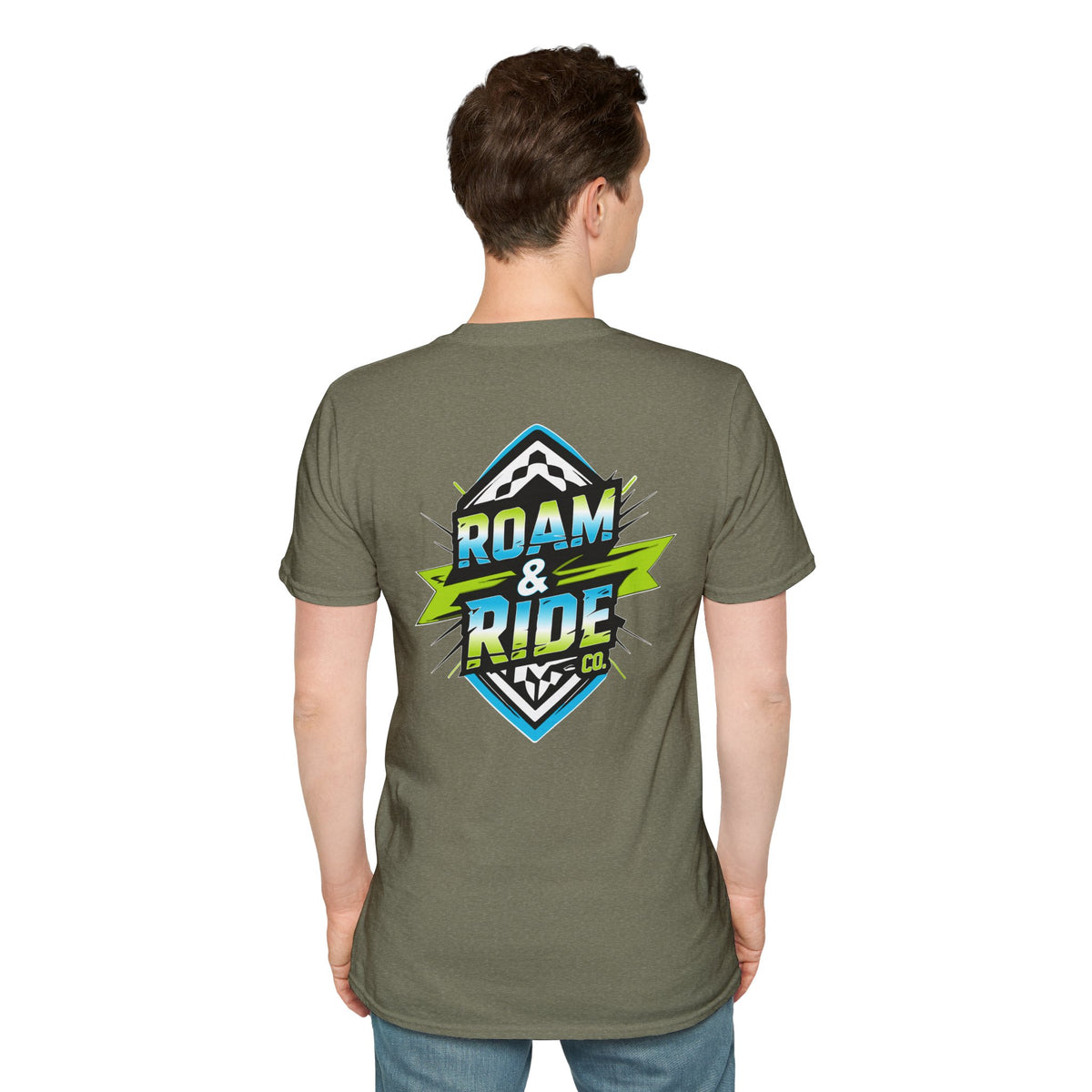 Roam & Ride Co. Blue Green Logo - Unisex T-Shirt