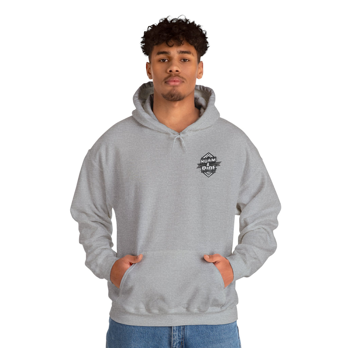 Roam & Ride Co. Grayscale Logo - Unisex Heavy Blend Hoodie