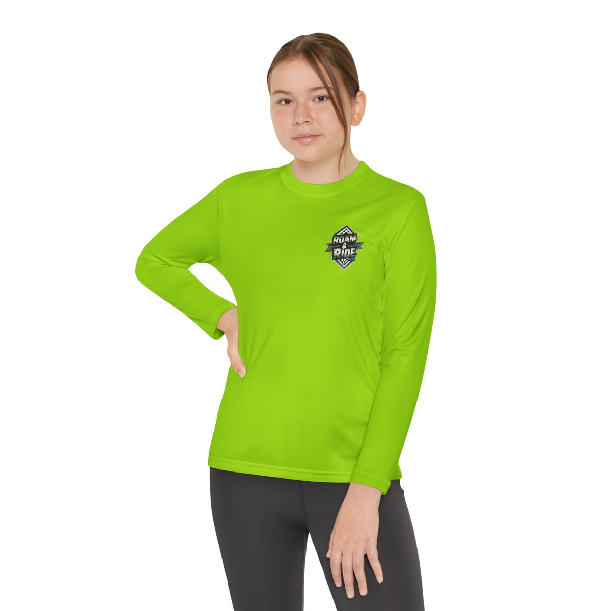 Roam & Ride Co. Grayscale Logo - Youth Long Sleeve T-Shirt