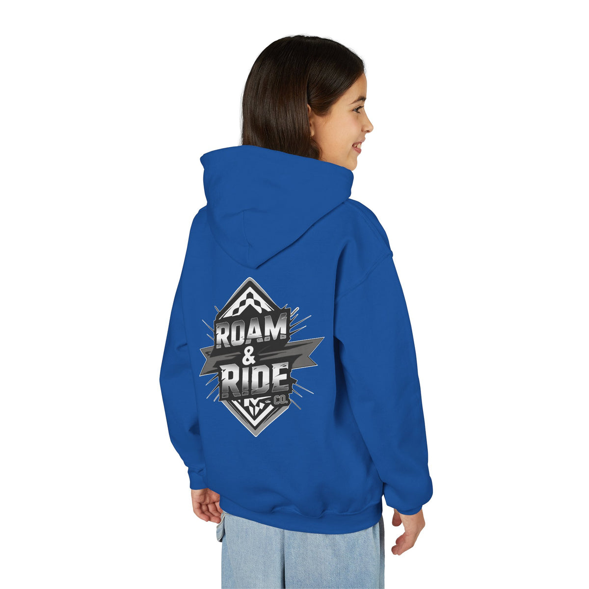 Roam & Ride Co. Grayscale Logo - Youth Hoodie