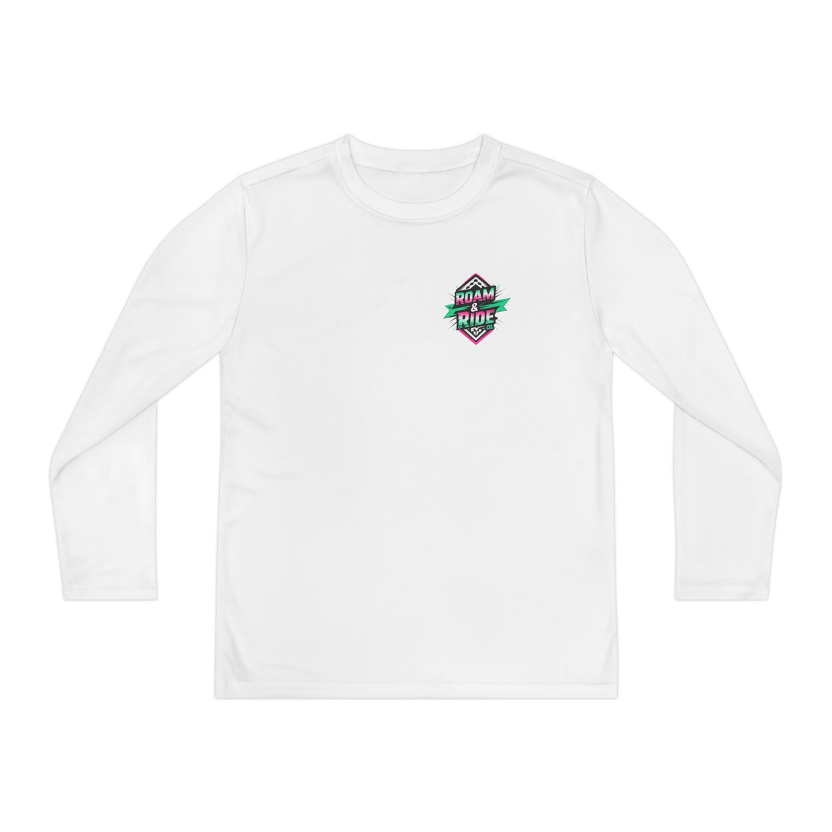 Roam & Ride Co. Teal Pink Logo - Youth Long Sleeve T-Shirt