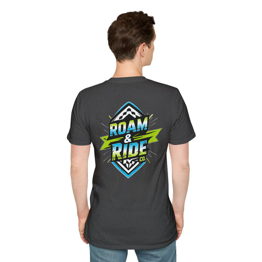 Roam & Ride Co. Blue Green Logo - Unisex T-Shirt