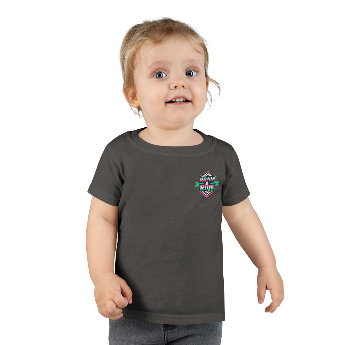 Roam & Ride Co. Teal Pink Logo - Toddler T-Shirt