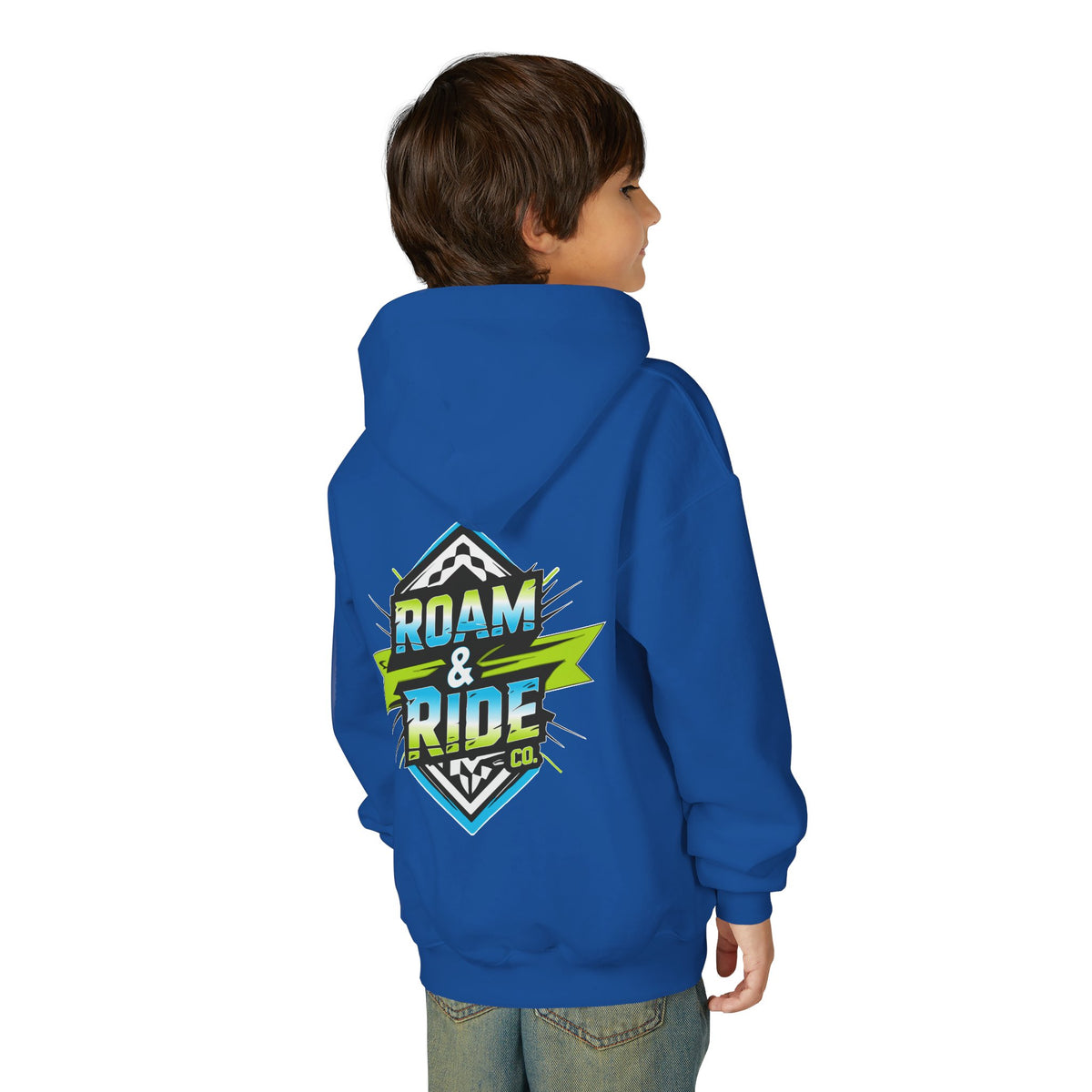 Roam & Ride Co. Blue Green Logo - Youth Hoodie