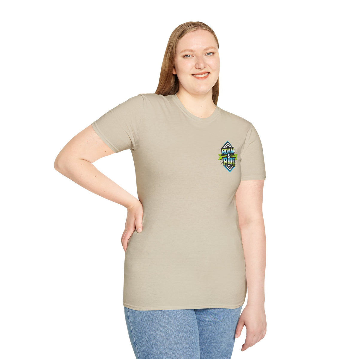 Roam & Ride Co. Blue Green Logo - Unisex T-Shirt